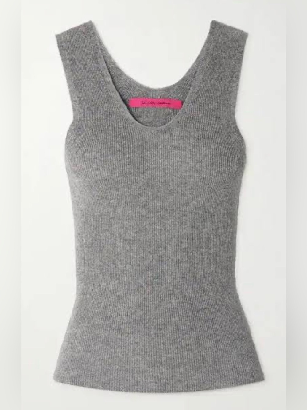 The Elder Statesman Grey Ribbed Knit Tank - Scoop Neck
